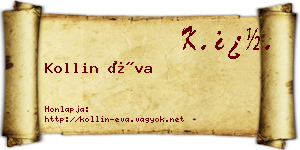 Kollin Éva névjegykártya